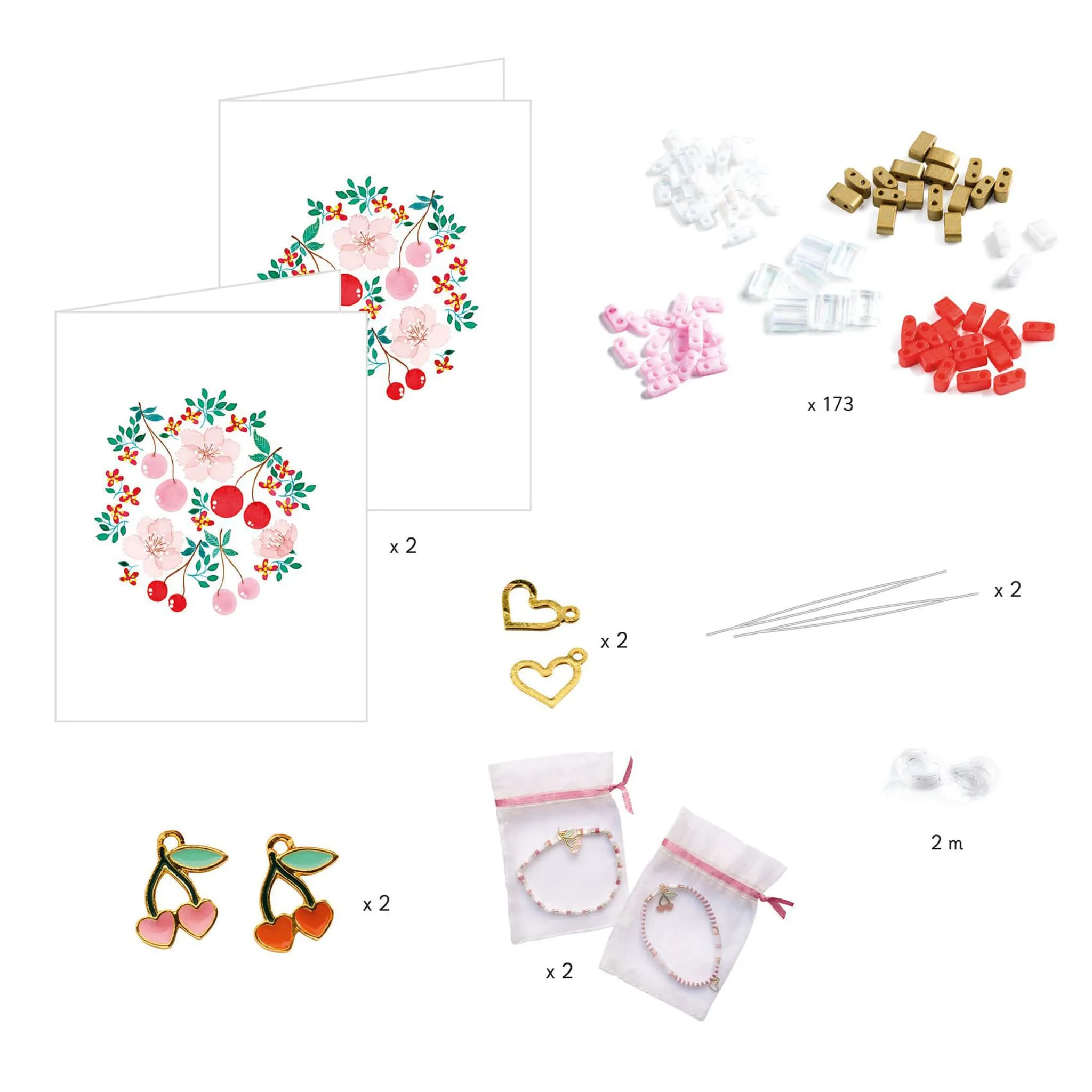 Djeco Ensemble Créatif Fabrication de Bracelet You & Me - Tila & Cerises