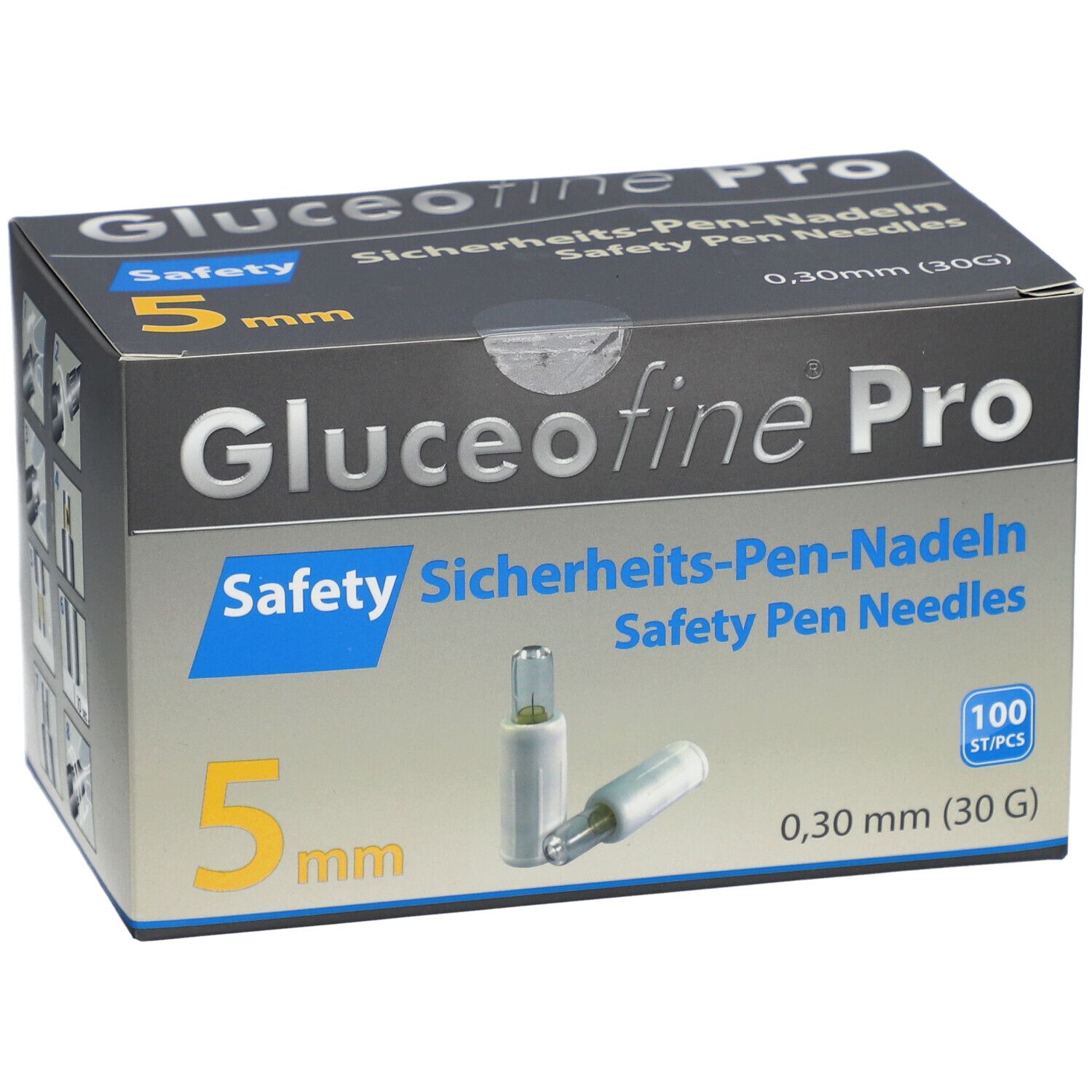 Gluceofine® Pro Safety Pen-Nadeln 30 G, 0,30 x 5 mm