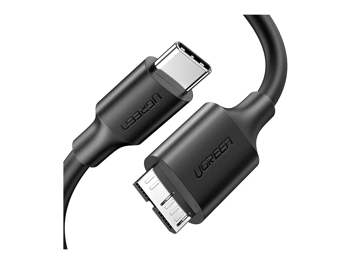 (1m) USB C auf Micro USB B 3.0 Datenkabel für Festplatten 5Gbit/s (20103) - Schwarz