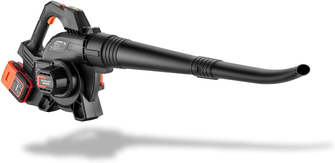 FUXTEC 40 Volt 2in1 Akku-Laubbläser/-Sauger Set FX-E2LBS-SET, leistungsstarker Laubhäcksler inkl.Akku und Ladegerät, Saugleistung 685.1m³/h, ergonomischer Handgriff, Geschwindigkeitsregulierung