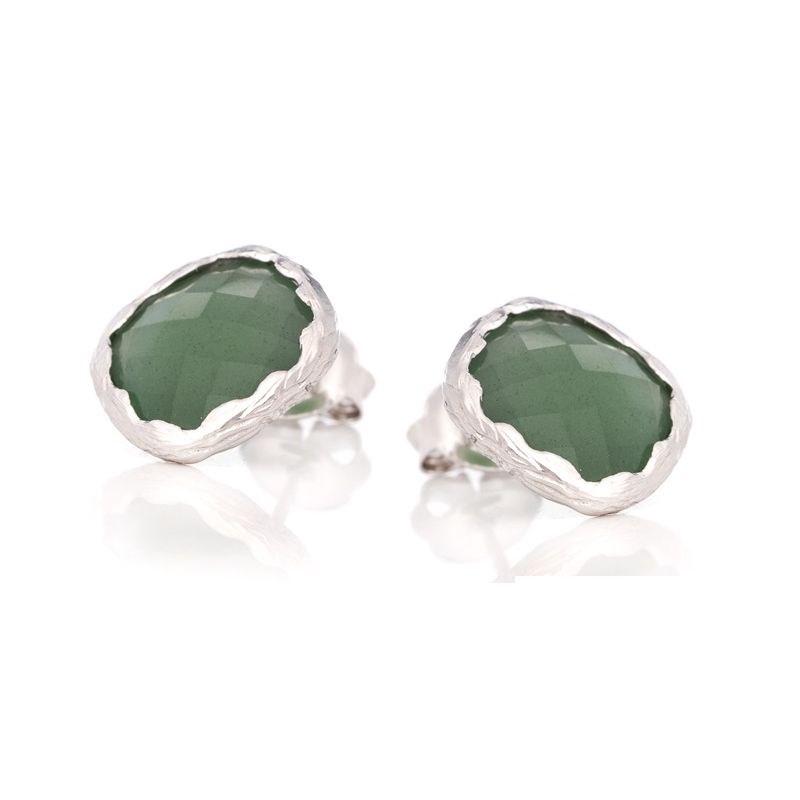 BO Aventurine 10x10mm argent rhodie