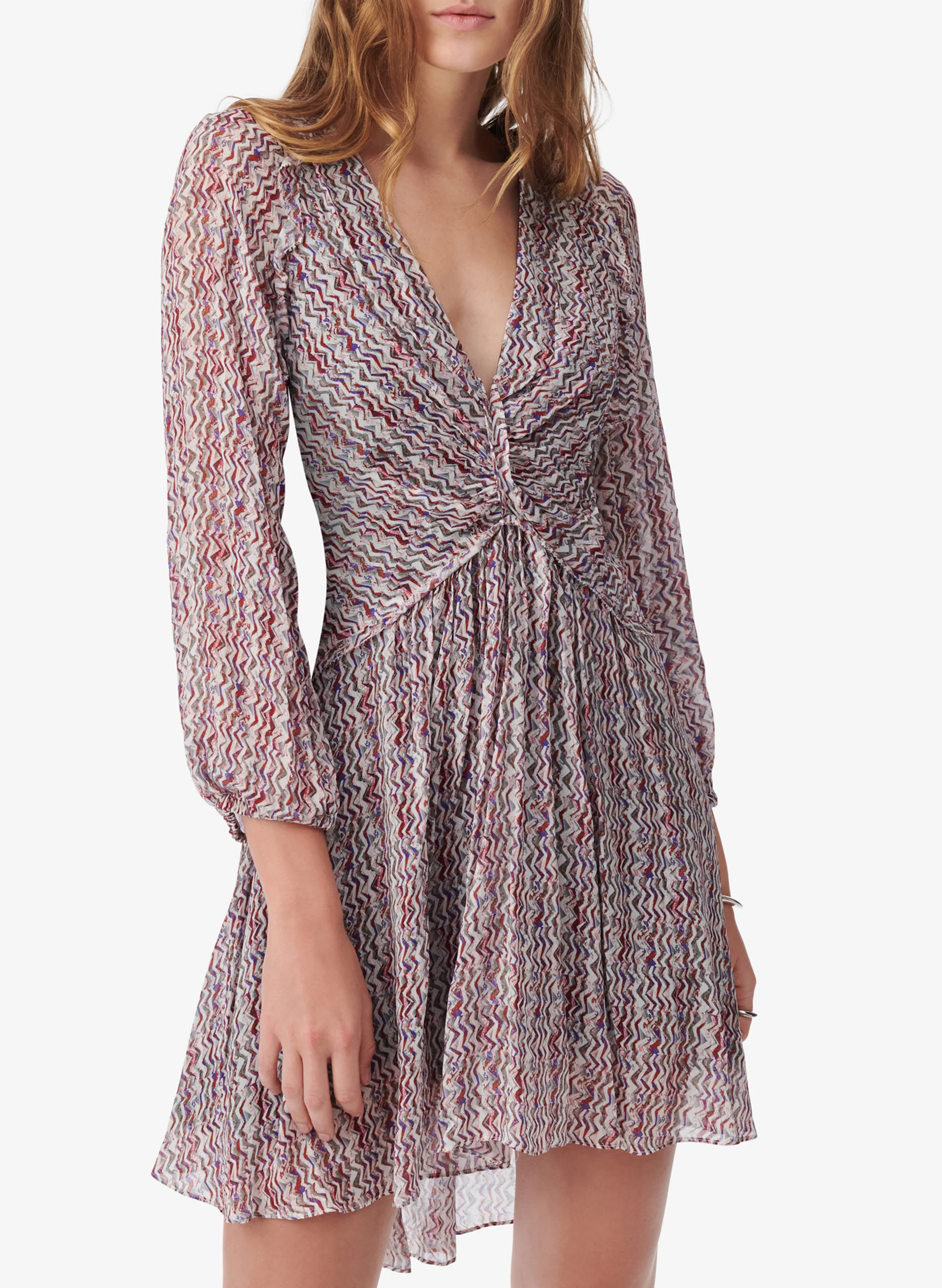 RULINE - Robe courte drapée et imprimée | Rose