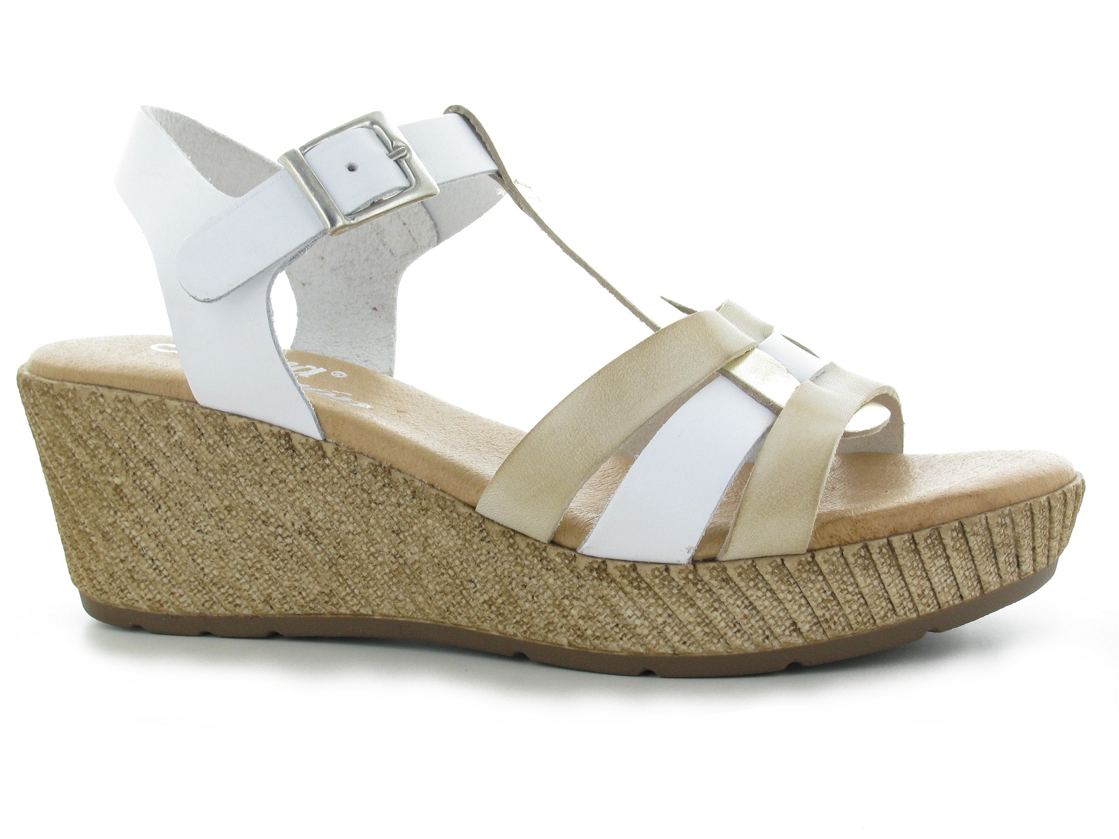 A brand-ELSA Cuir Blanc Beige