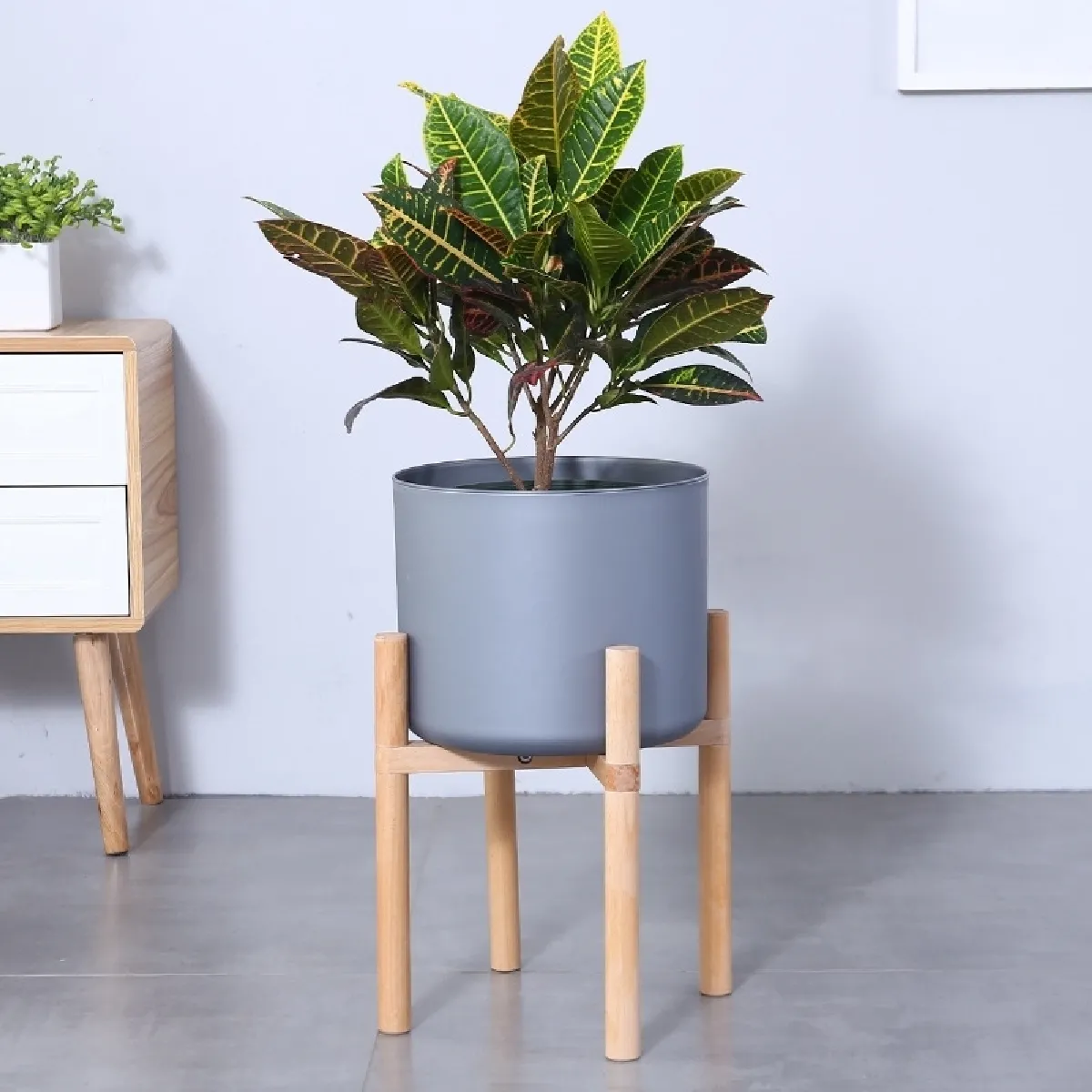 Wewoo Ensemble pots de fleurs bois massif