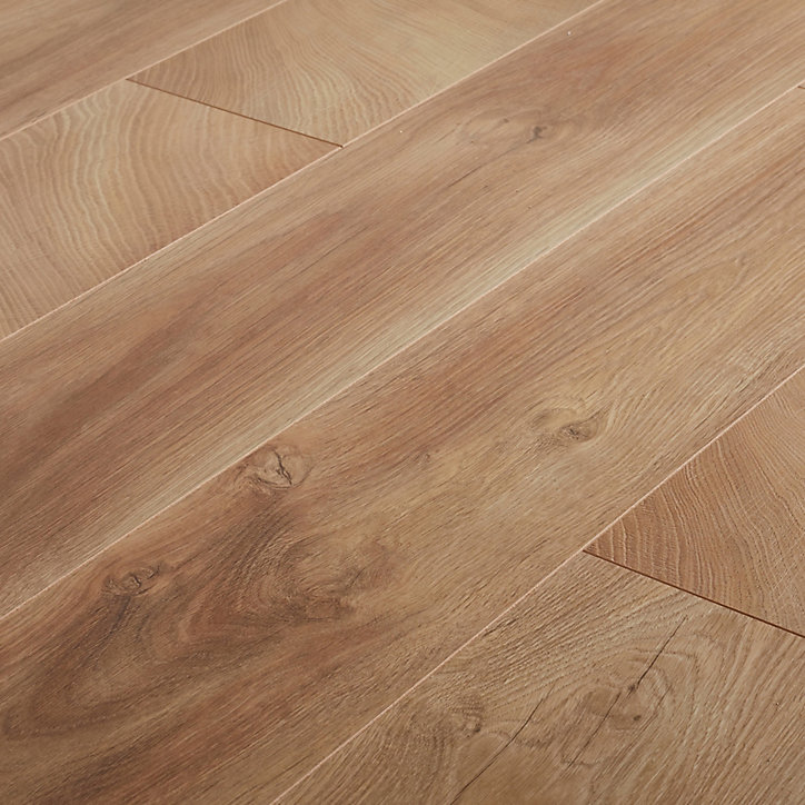 Sol stratifié à clipser Lydney chêne naturel brut 12 mm L.138 x l.15.9 cm