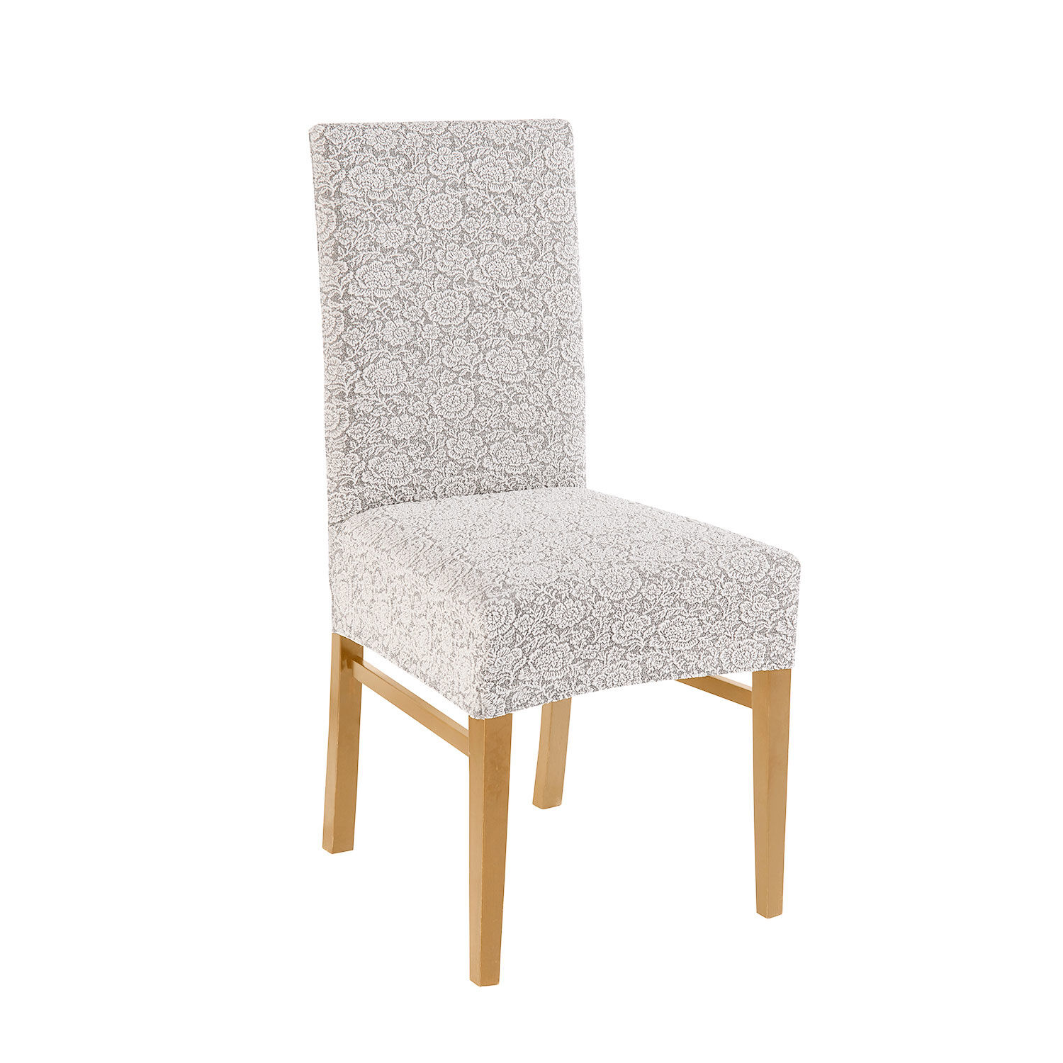 Stuhlhusse mit floralem Rosen-Jacquard