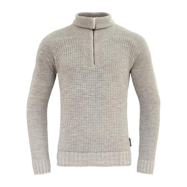 Devold Bispen Wool Zip Neck Grey Melange
