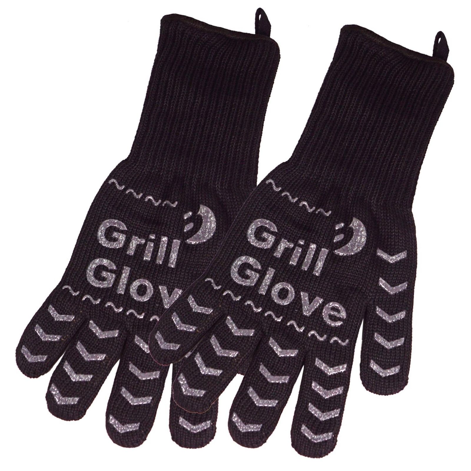Best Sporting Grillhandschuh 2er Set I Ofenhandschuh OneSize I schwarz I Hitzebeständige Grillhandschuhe bis 500°C I Ofen I Kamin I Ofenhandschuhe I Topfhandschuhe I Kaminhandschuhe