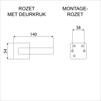 Gamma deurkruk set Berlijn vierkant rozet ANOX aluminium mat