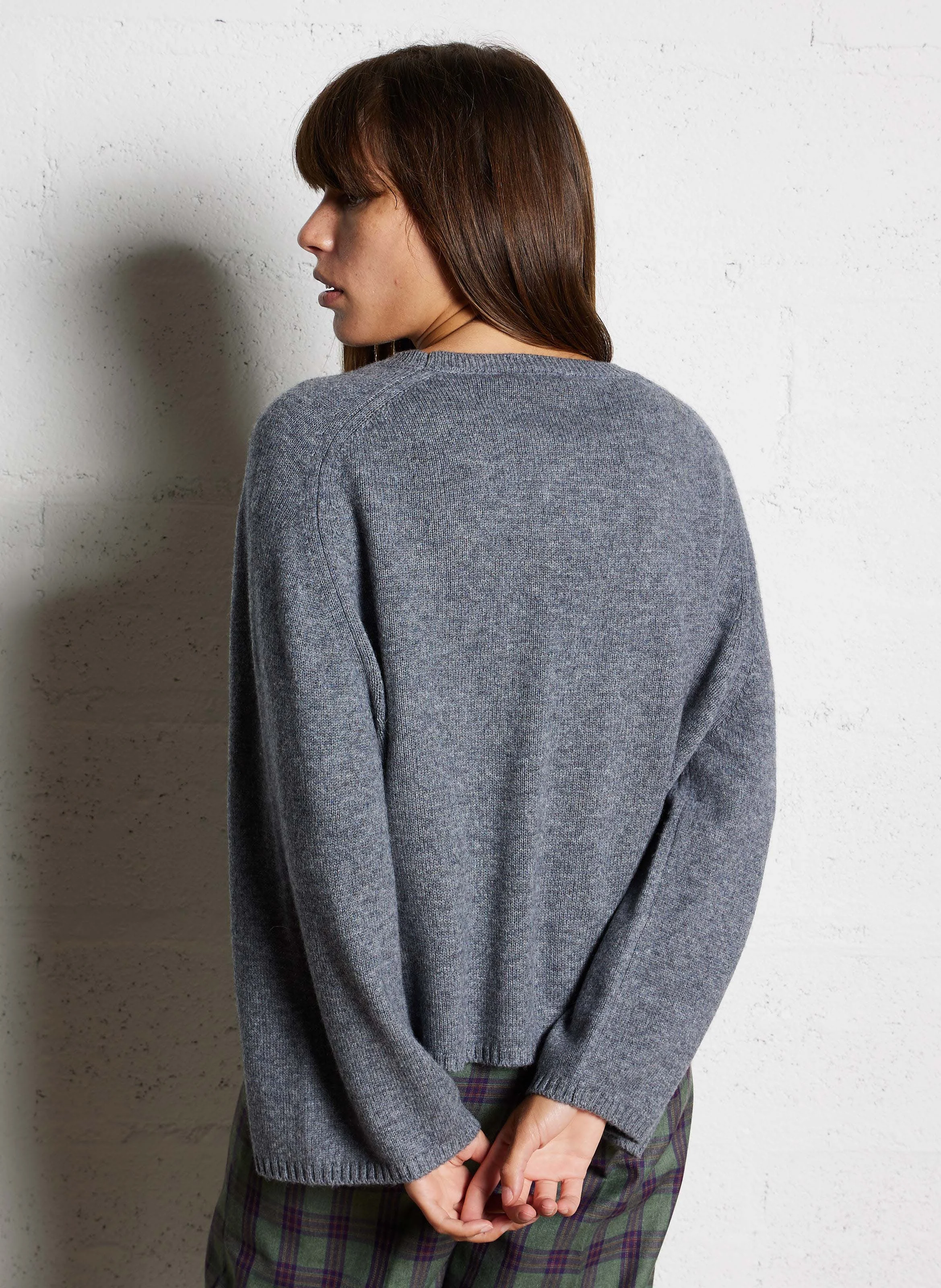 VICTORIA - Pull col bateau ample en laine | Gris