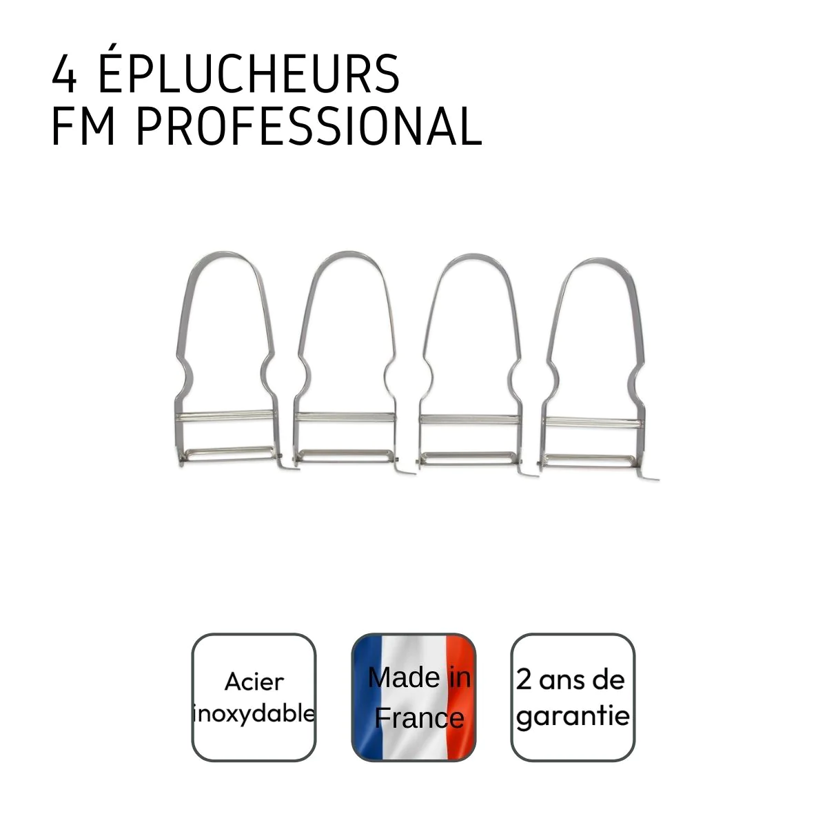Lot de 4 éplucheurs à légumes FM Professional