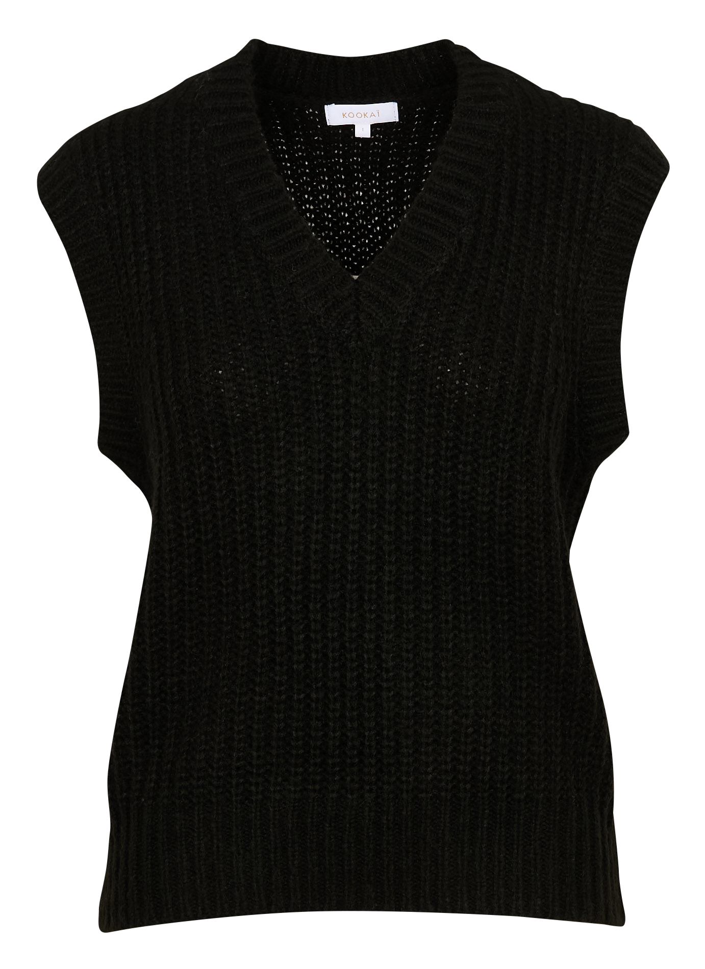 LANA - Pull droit en maille | Noir