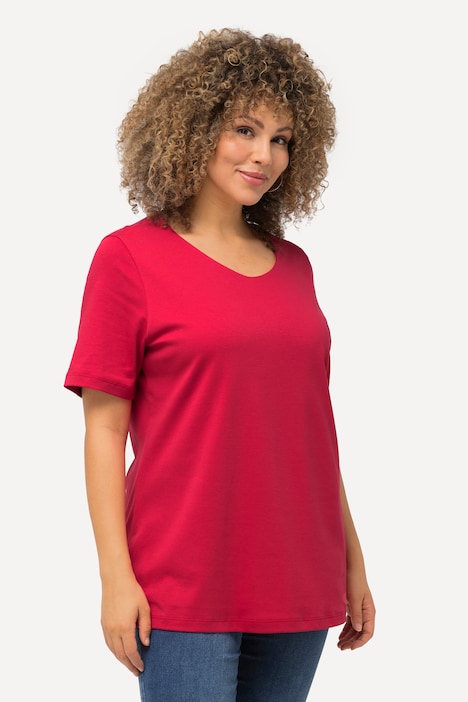 Shirt, doppellagige Vorderseite, Slim, Rundhals, Halbarm
