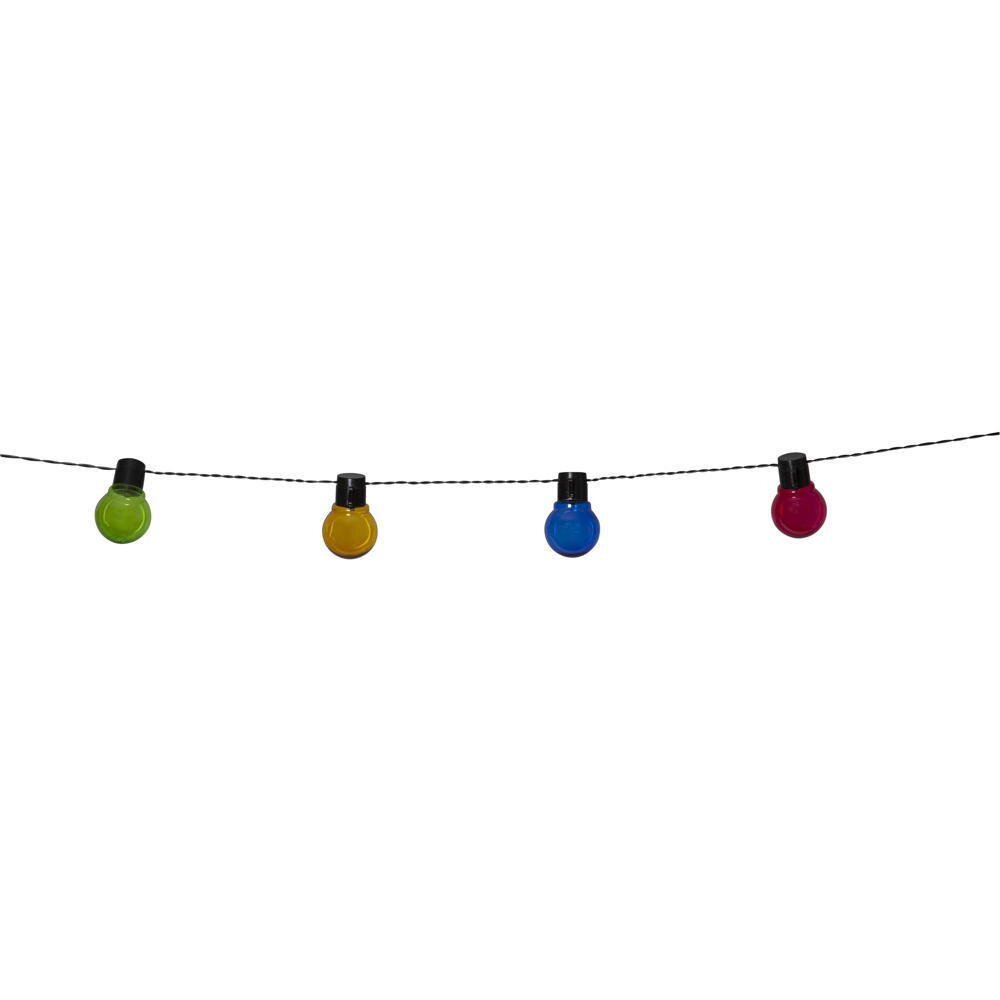 Partaj LED Solar lichtsnoer in zwart en veelkleurig 10x 0,03W IP44 met schemersensor