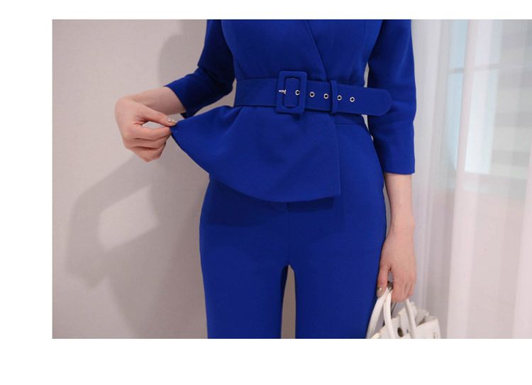 Cassidy - 3/4-mouw peplum jumpsuit
