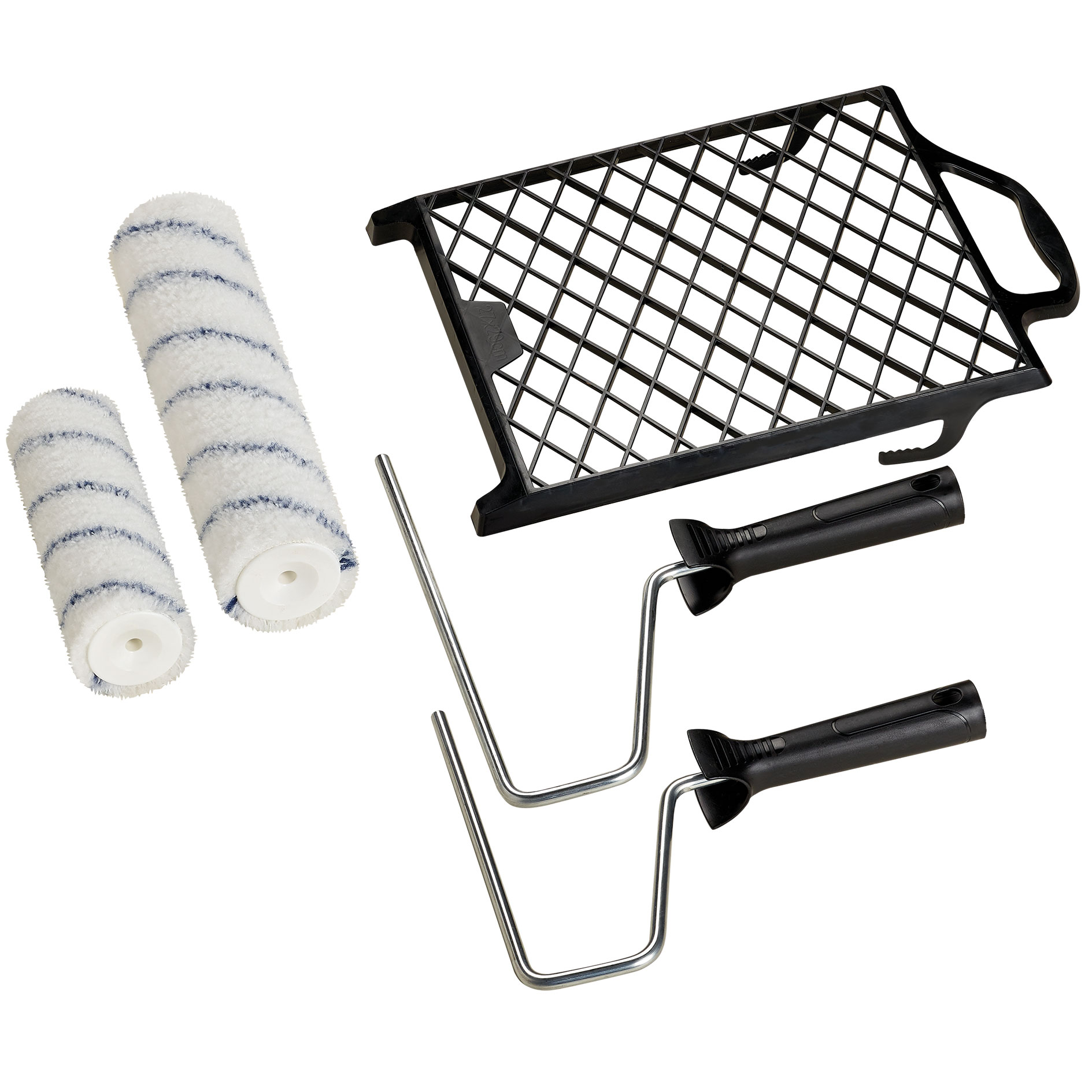 5-teiliges Anti-Spritz-Roller-Set - schwarz-weiß-blau