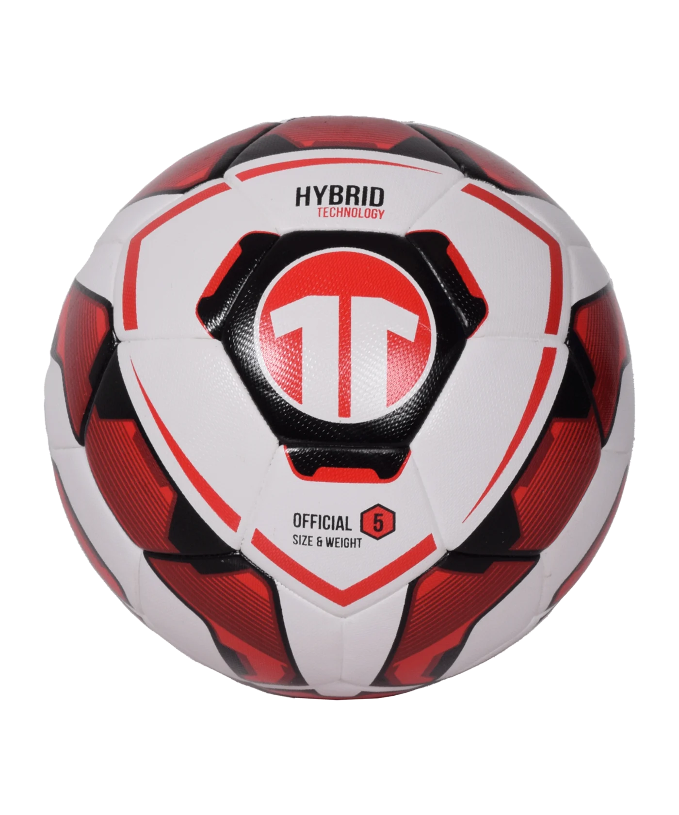 Cawila Fussball 11teamsports | Hybrid Technology | Größe 5 Weiss Rot