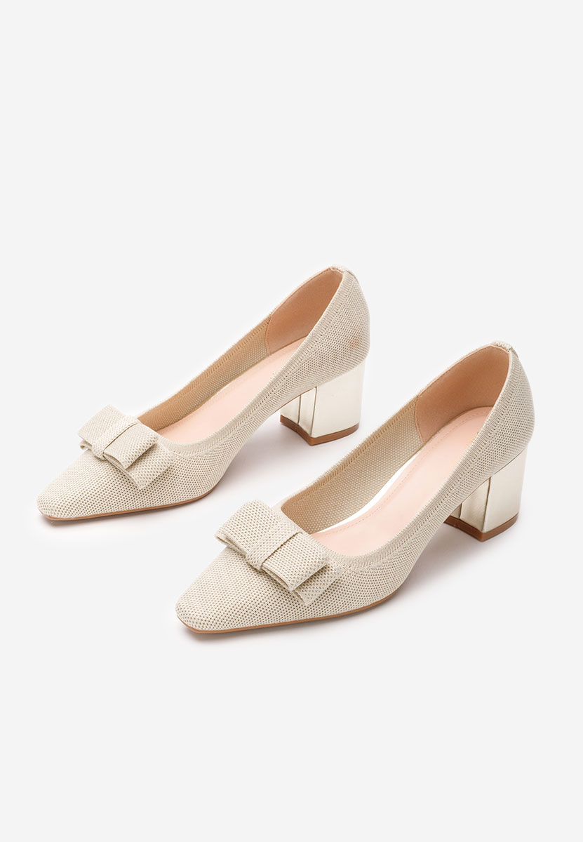 Chaussures à talon épais beige Sherry V2