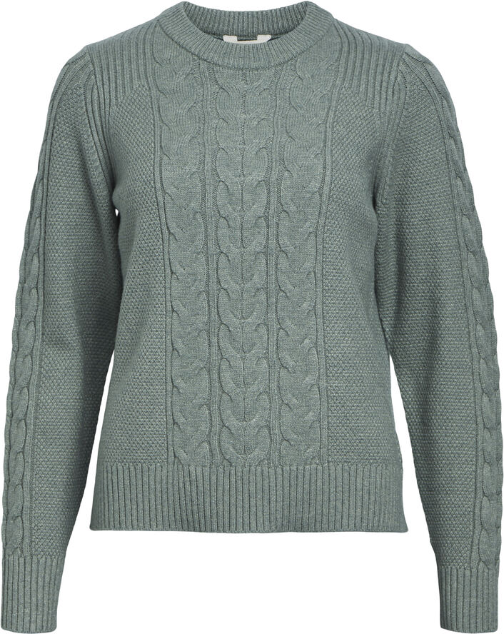 Object OBJDORIS RE L/S KNIT PULLOVER NOOS Dark forest/melange