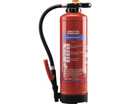 Gloria WH 6 Pro waterbrandblusser, brandklasse 34A, 6 l