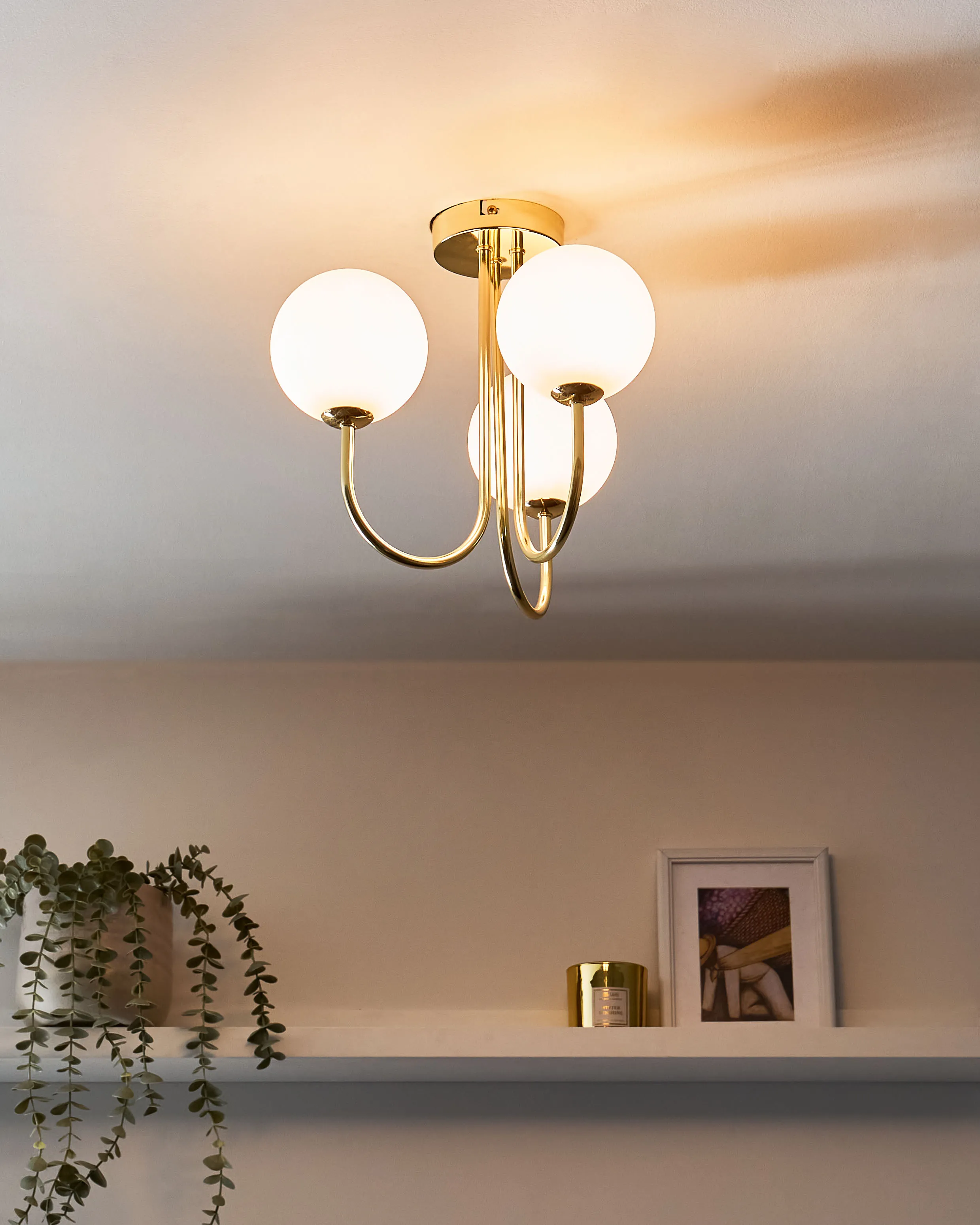 Plafondlamp SHIRE Glas Wit