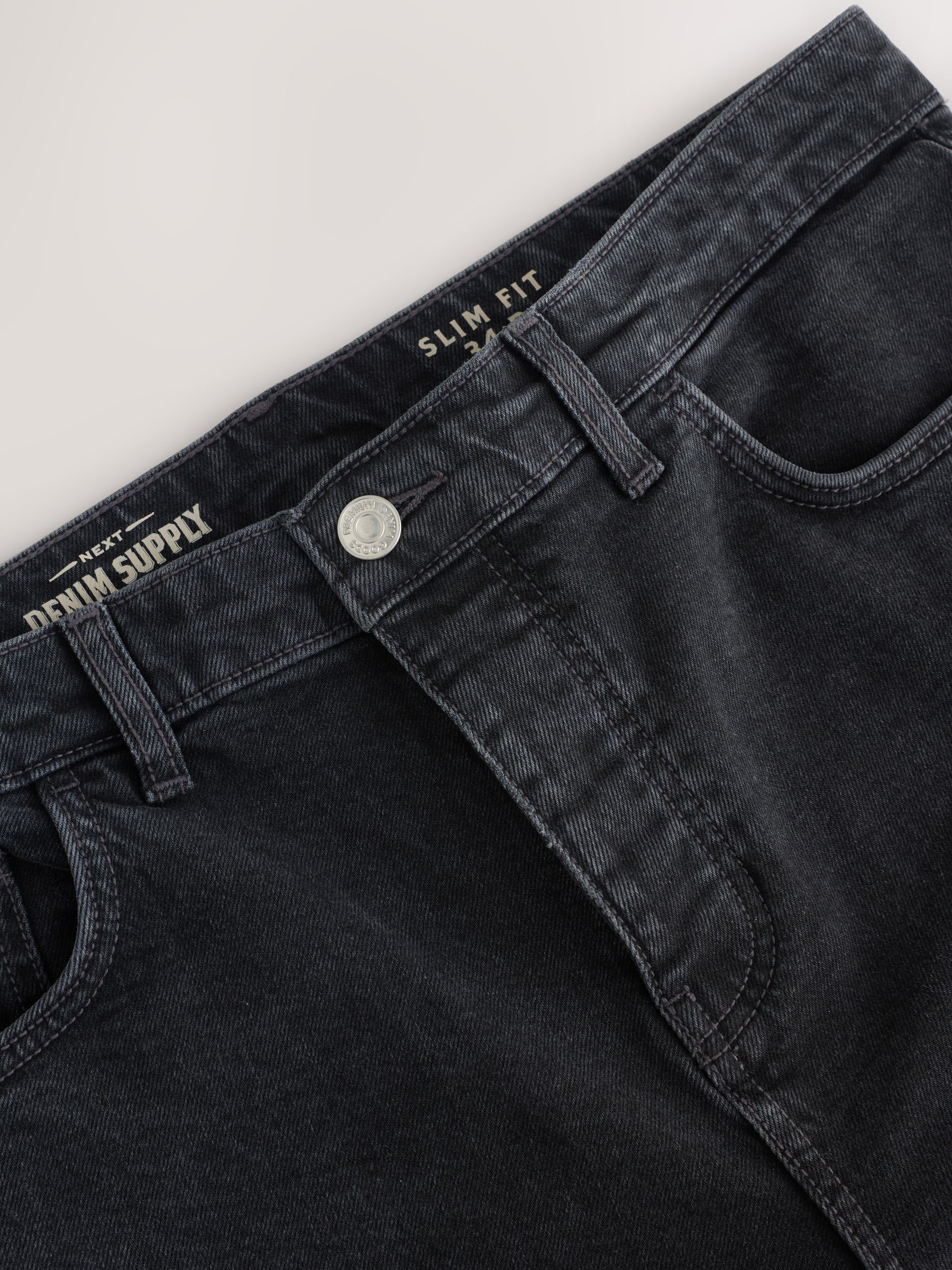 Zwarte wassing - Slim Fit - Vintage wash denim jeans