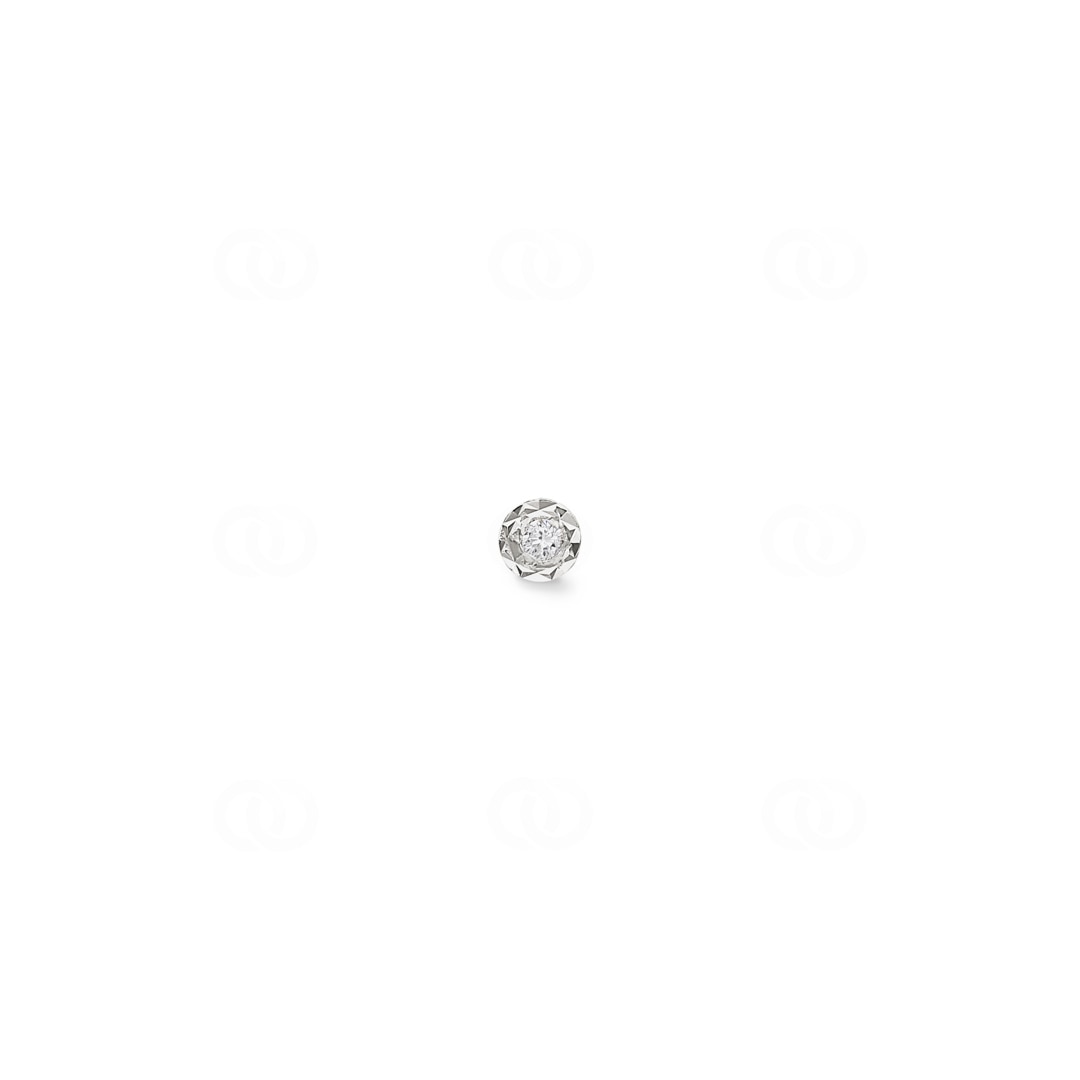 Nasenstecker Winkel 750/18 K Weissgold mit Diamant 0.01ct H/Si