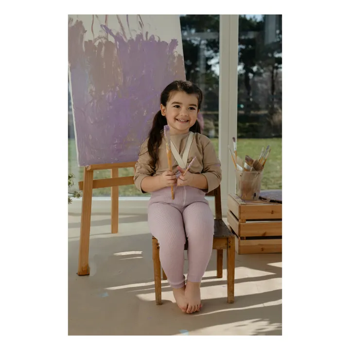 Silly Silas Collants à Bretelles Coton Bio Sans Pieds | Lavande