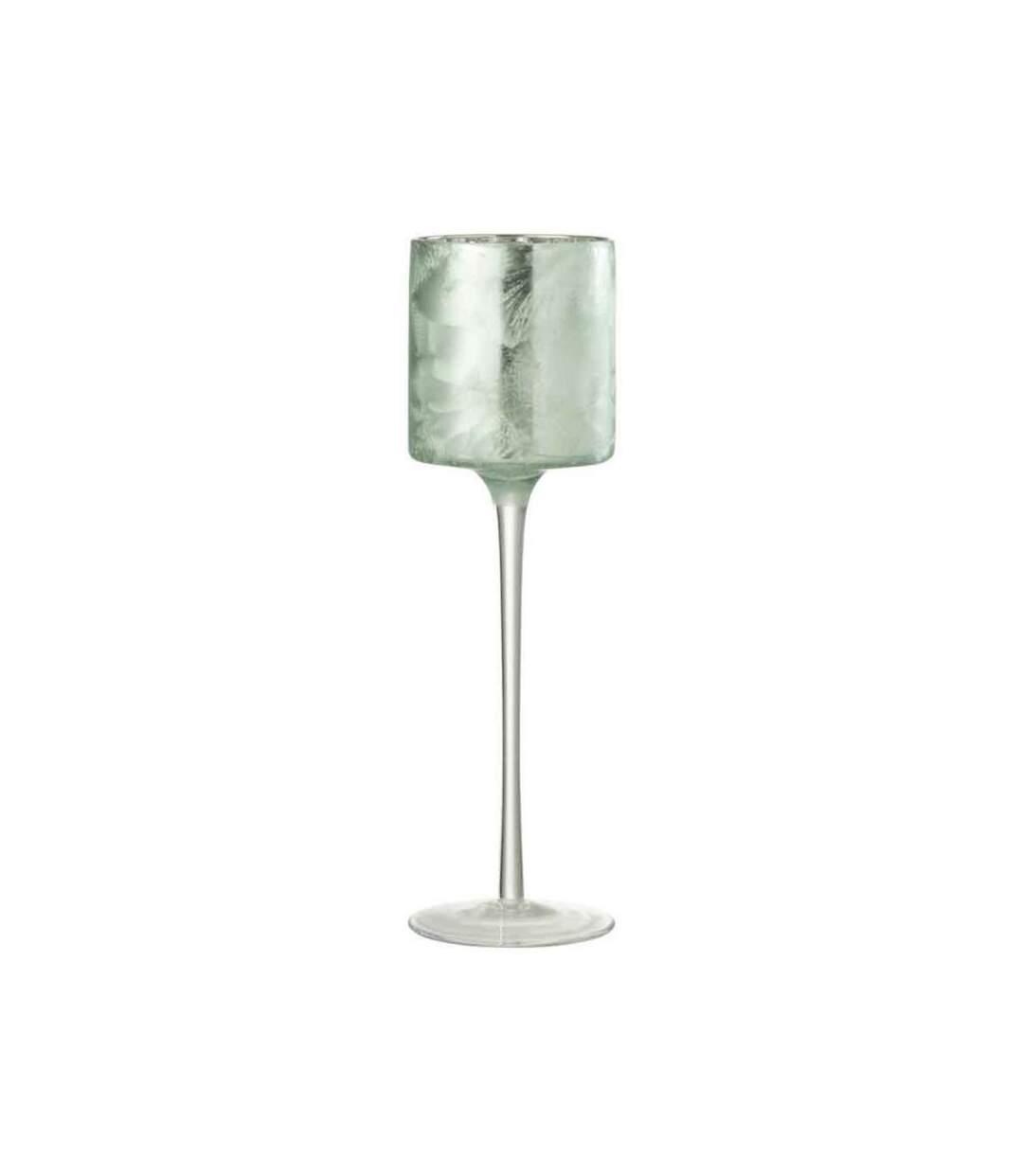 Paris Prix - Photophore Sur Pied arbre 30cm Vert & Argent