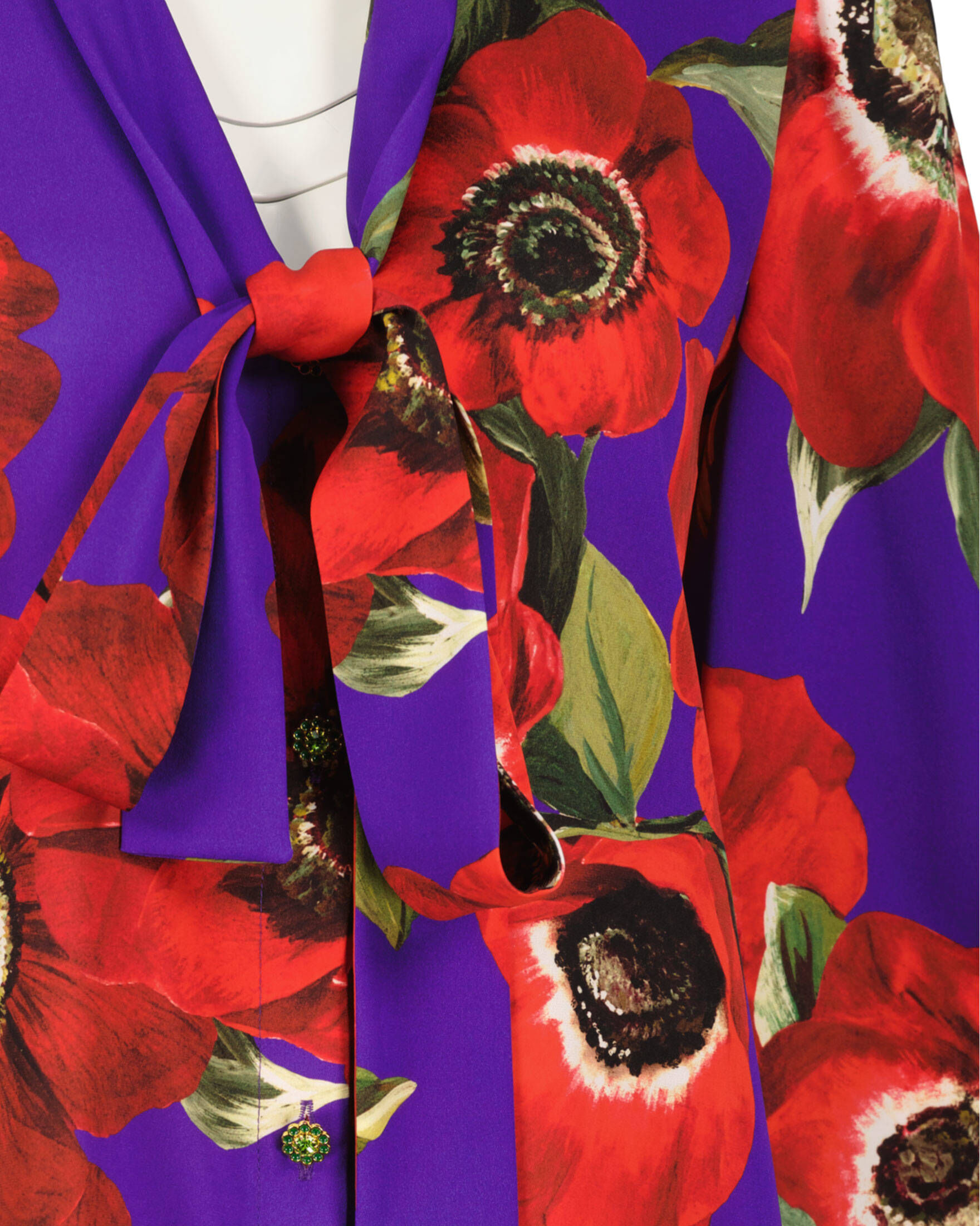 Dolce & Gabbana| Damen Schluppenbluse aus Seiden-Charmeuse
