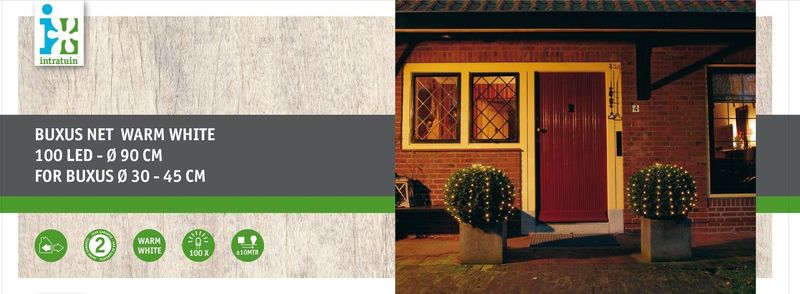 Intratuin - Netverlichting Buxus - Warm Wit - 100 Lampjes - D 90 cm