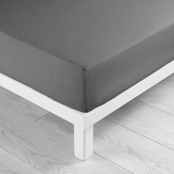 DRAP HOUSSE 180X200CM UNI 57 FILS LINA ANTHRACITE