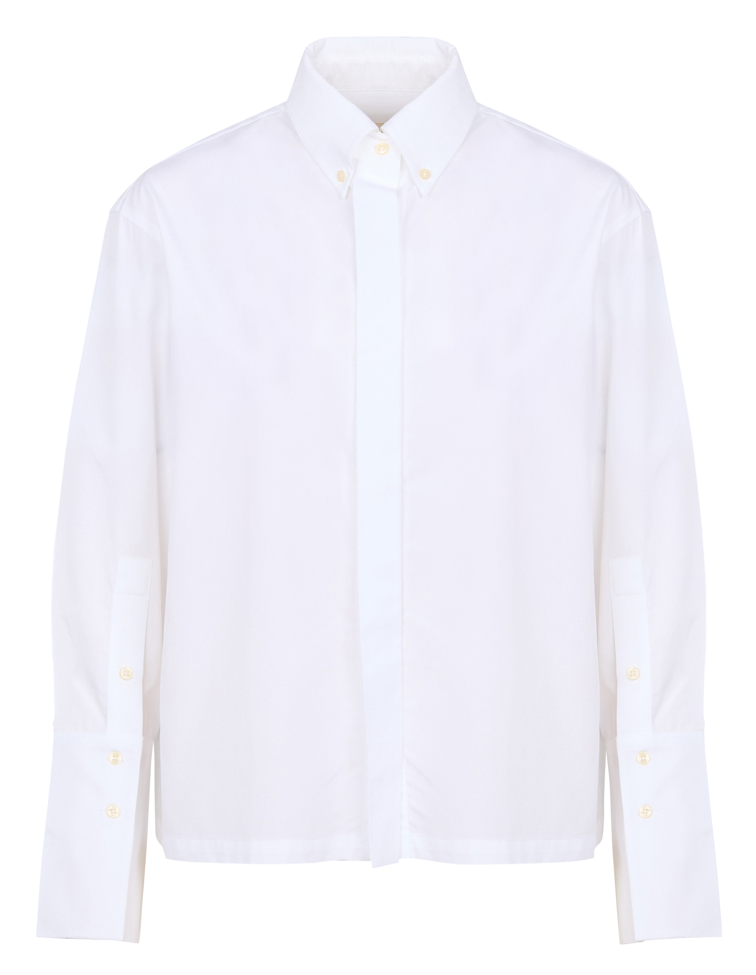 LOREDANA - Chemise col classique ample en coton | Blanc