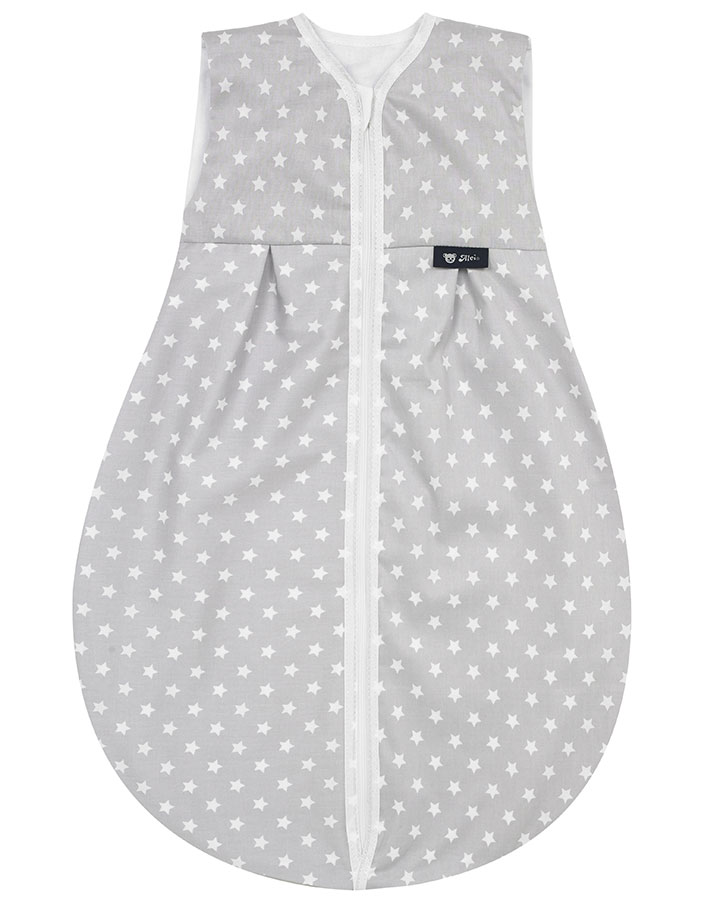 Kugelschlafsack MOLTON – STARS in silbergrau
