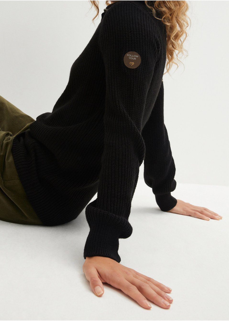 Pull camionneur en maille avec col 2 en 1