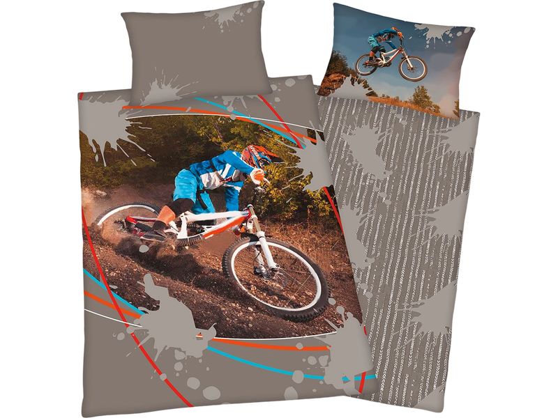 Herding Kinderbettwäsche Mountainbike 160 x 210 cm   65 x 1 Bettwäscheset
