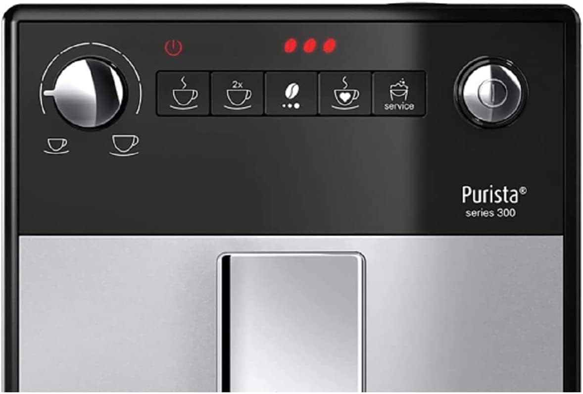 Melitta, Purista, Argent, F230-101 Machine à Café et Expresso 1L Automatique avec Broyeur à Grains, Compacte, Silencieuse