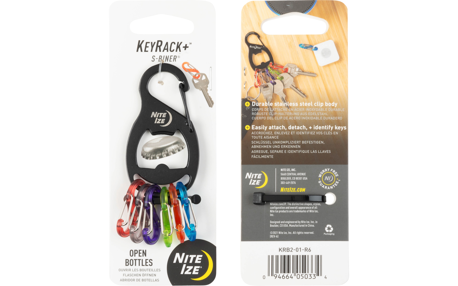Nite Ize KeyRack + S-Biner Stainless Steel
