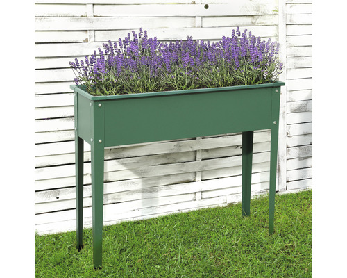Verhoogd tuinbed op palen, maat 2, 100 x 30 x 80 cm, groen