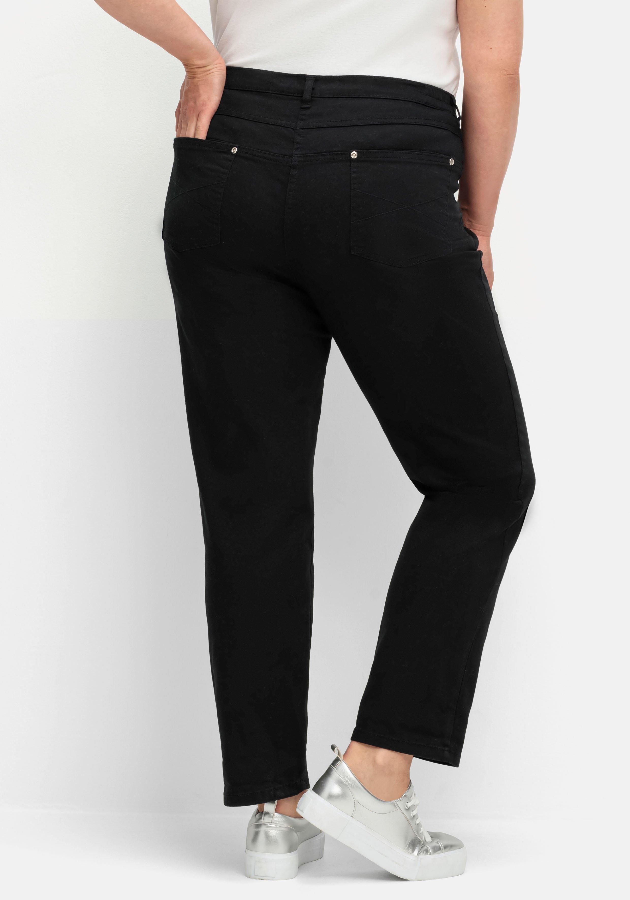 Gerade Stretch-Jeans mit Komfortbund