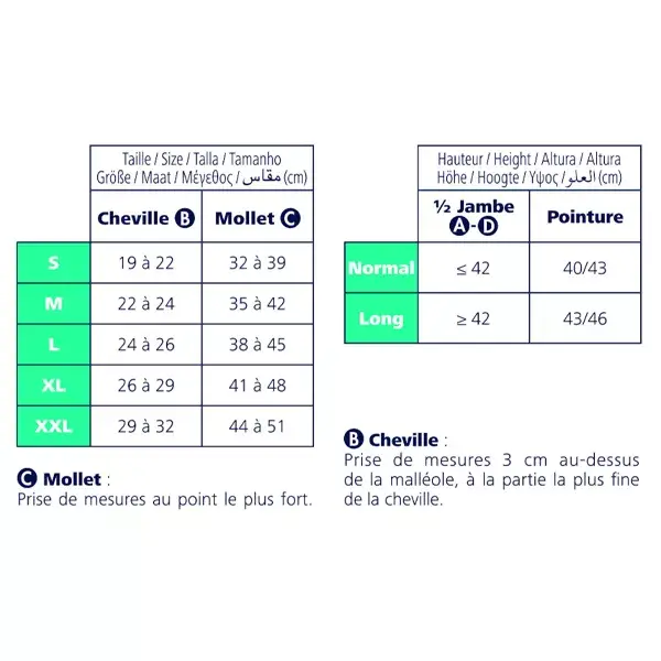 Meias longas Sigvaris Expert Class 3 para homem, tamanho XXL, pretas.