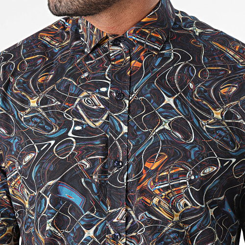 Chemise Manches Longues Bleu Marine