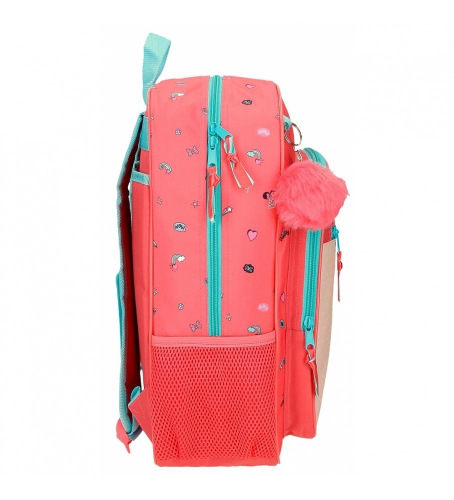 Mochila Escolar Joumma Bags Minnie Lovin Life 38cm Adaptável rosa