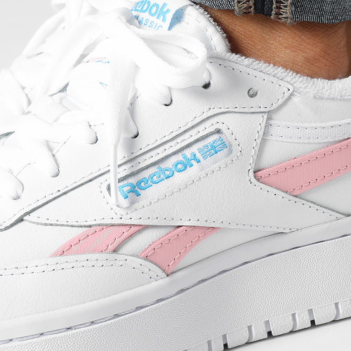 Baskets Femme Club C Double Revenge GV7030 Footwear White Pink Glow Radical Aqua
