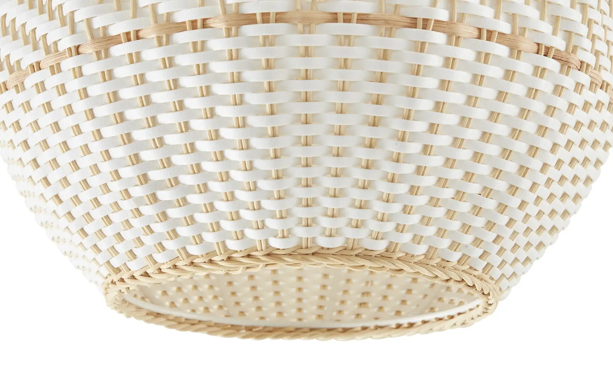 KHG Bogenleuchte, 1-flammig, messing/ Rattan-Schirm