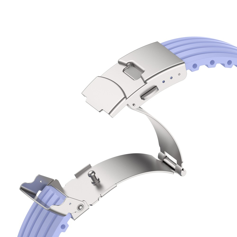 Apple Watch (49/46/45/44 mm) Ersatz Silikon Sport Armband mit Faltschliesse (Gelenkumfang: 180-220mm) - Lila