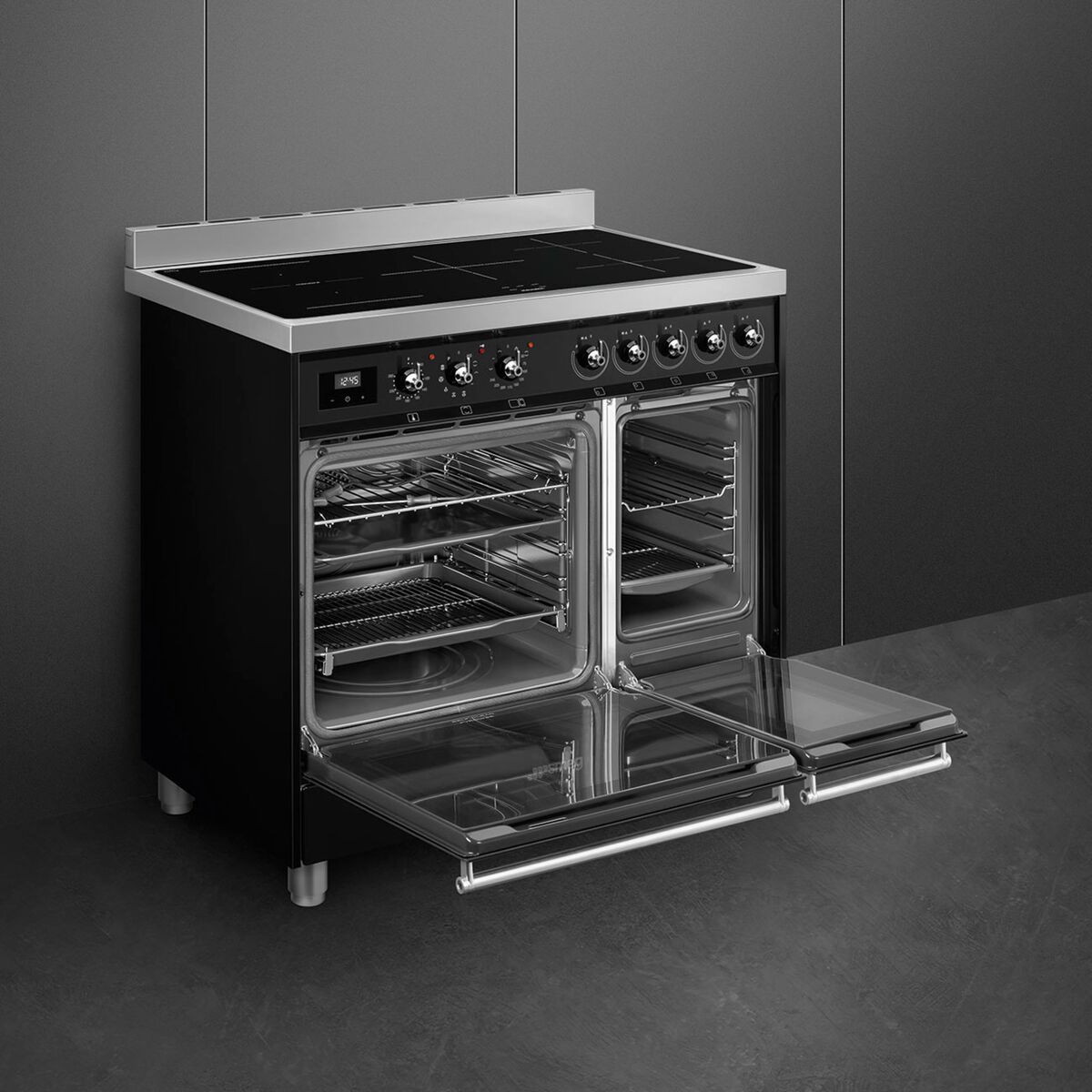 Smeg C92IPBL9-1 Induksjonskomfyr + KD90HNE Kjøkkenvifte