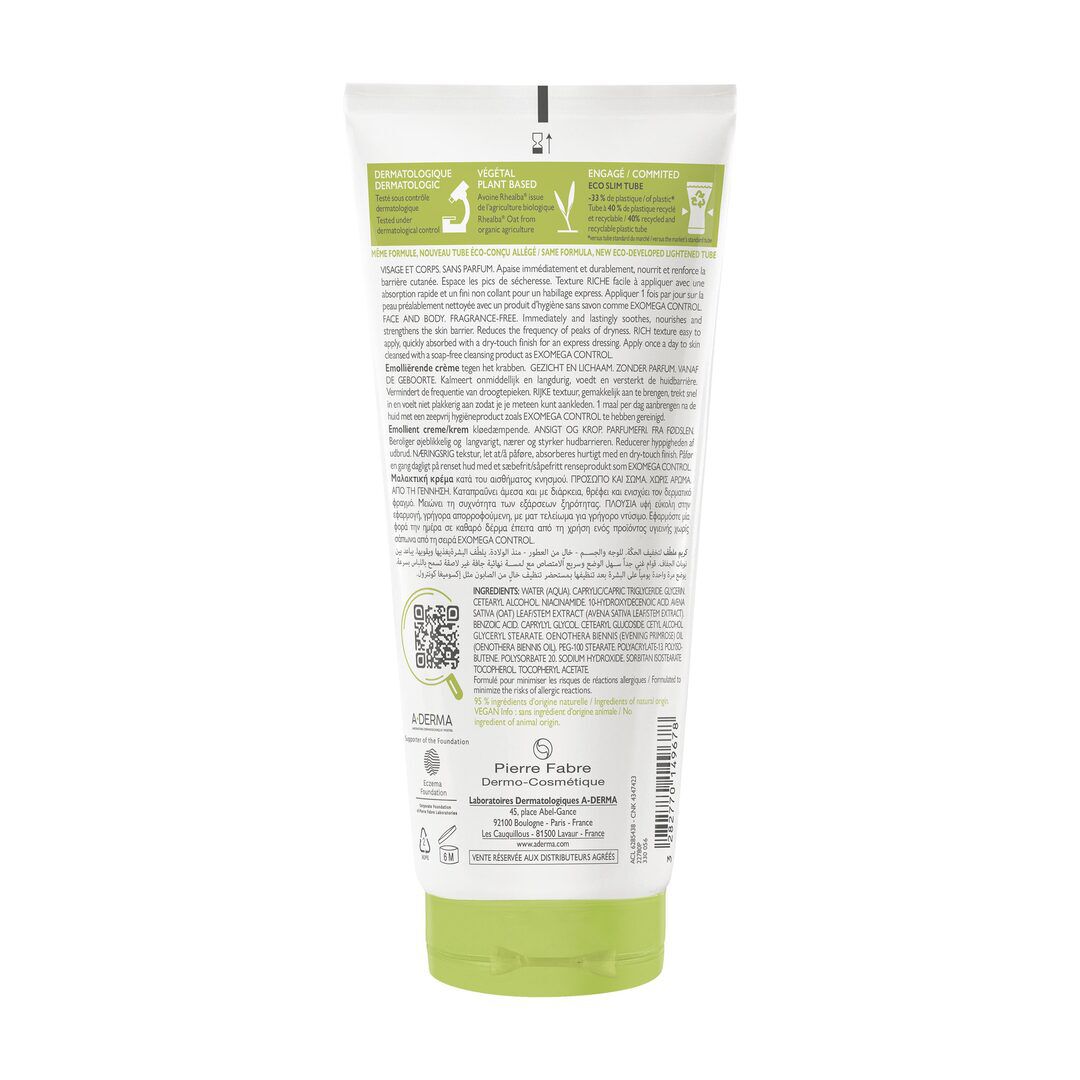 Exomega Control - Creme Emoliente Antiprurido - 200ml