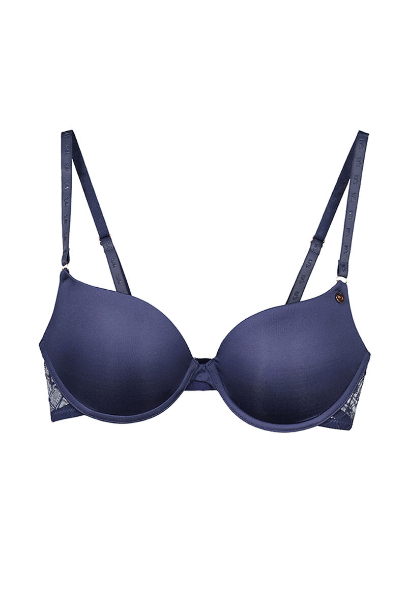 Sutiã Push-Up GORGEOUS em Microfibra com Logo Azul - Azul