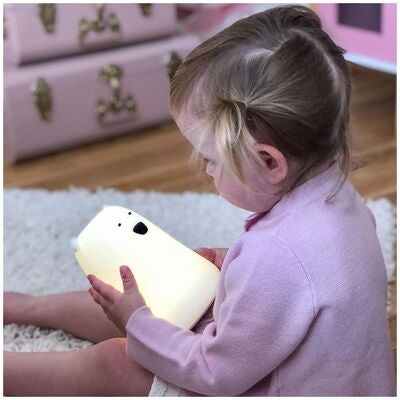 ByMoxo Lampe Bjørn med fjernkontroll, Hvit